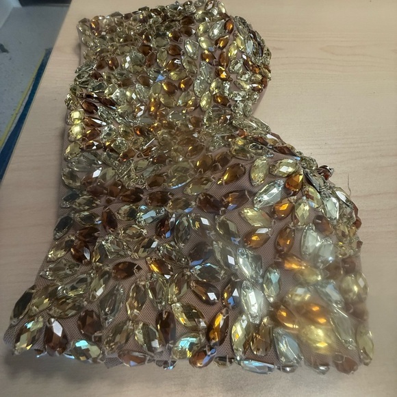 Marciano XS jewelled corset/bra top very very good condition Shimmering Gold - Picture 12 of 13